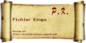Pichler Kinga névjegykártya